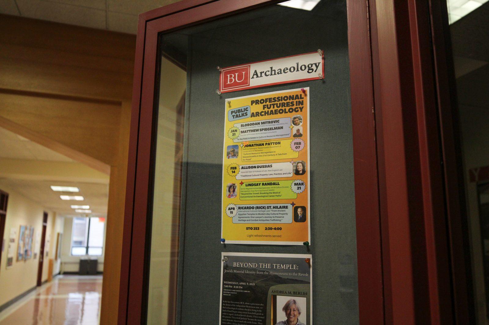 The Archaeology Department in Boston University’s College of Arts and Sciences. Graduate students in the Anthropology and Archaeology departments of the BU College of Arts and Sciences allege the University is violating two articles in the SEIU Local 509 contract ratified Oct. 16, 2024. SARAH CRUZ/DFP PHOTOGRAPHER 