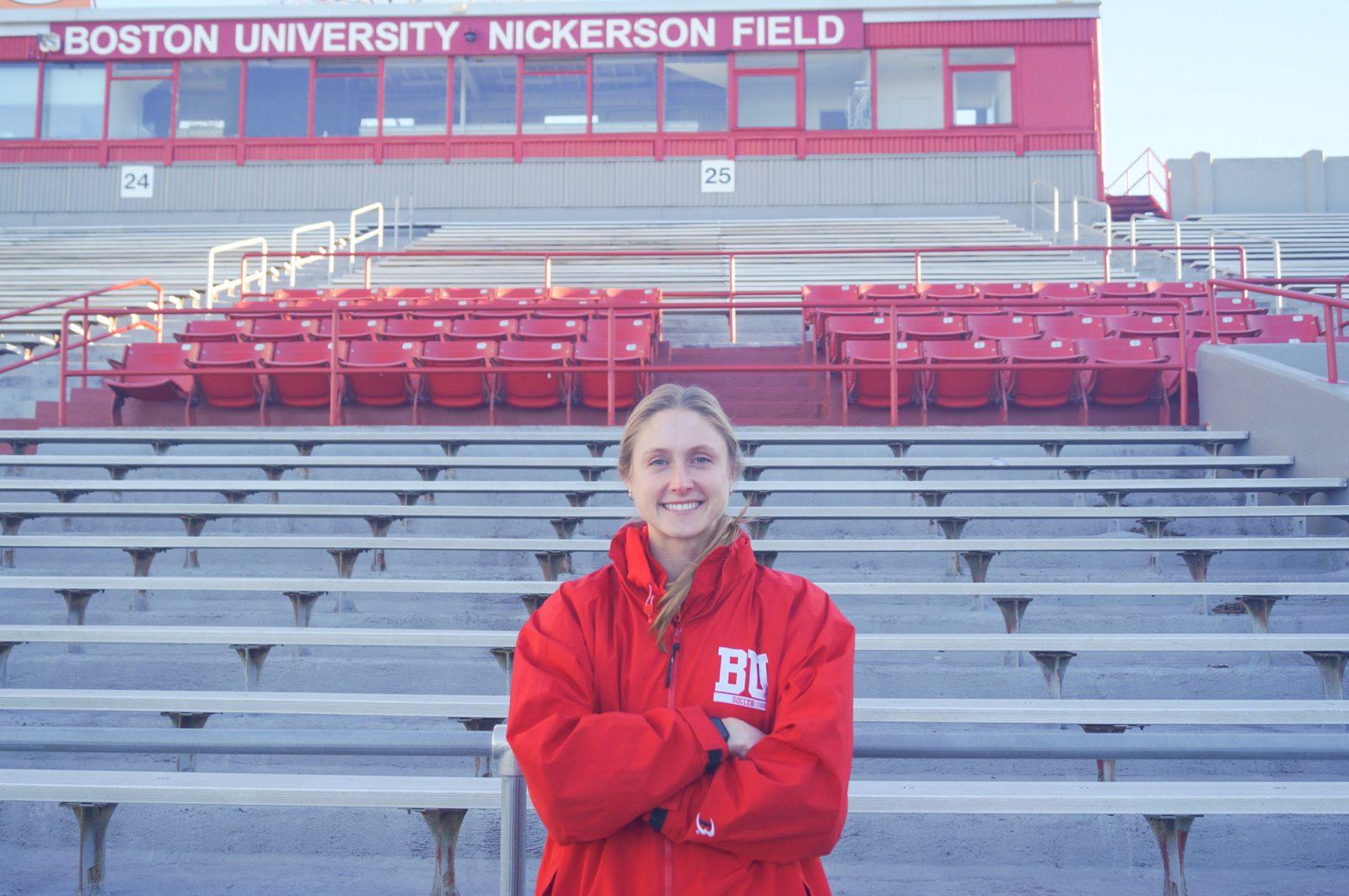 Boston University women’s soccer head coach Megan Burke. Burke, who was previously an assistant coach for the Terriers, will start her new role as head coach next fall. SIENA GLEASON/DFP PHOTOGRAPHER
