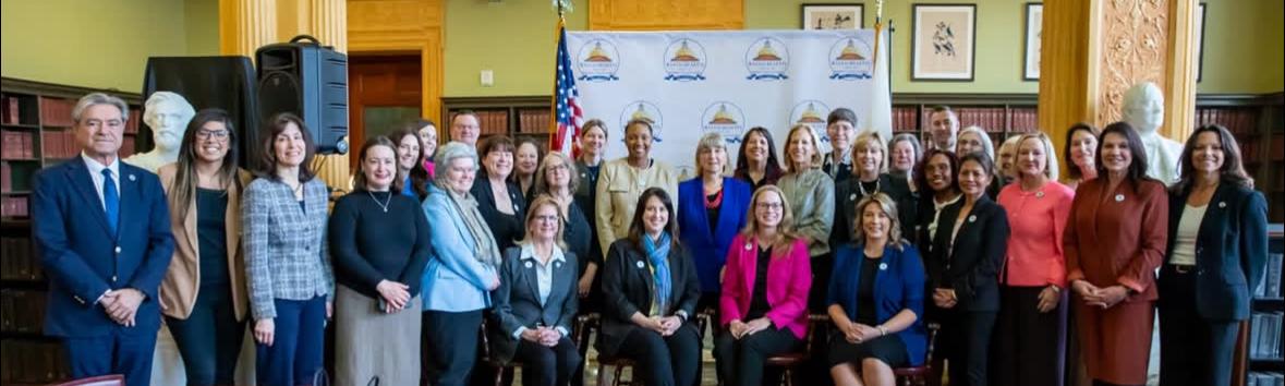 The Massachusetts Caucus of Women Legislators. MCWL is celebrating 50 years of bipartisan advocacy and women’s leadership with a year-long campaign launched March 26. COURTESY OF SELBE ALEMU 