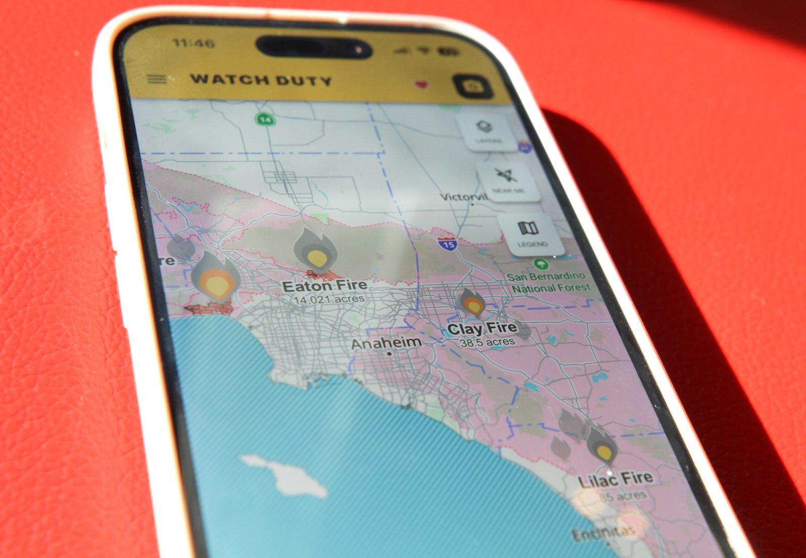 Watch Duty app. Many Boston University students and faculty members have been affected by the Palisades and Eaton wildfires. SARAH CRUZ/DFP PHOTOGRAPHER